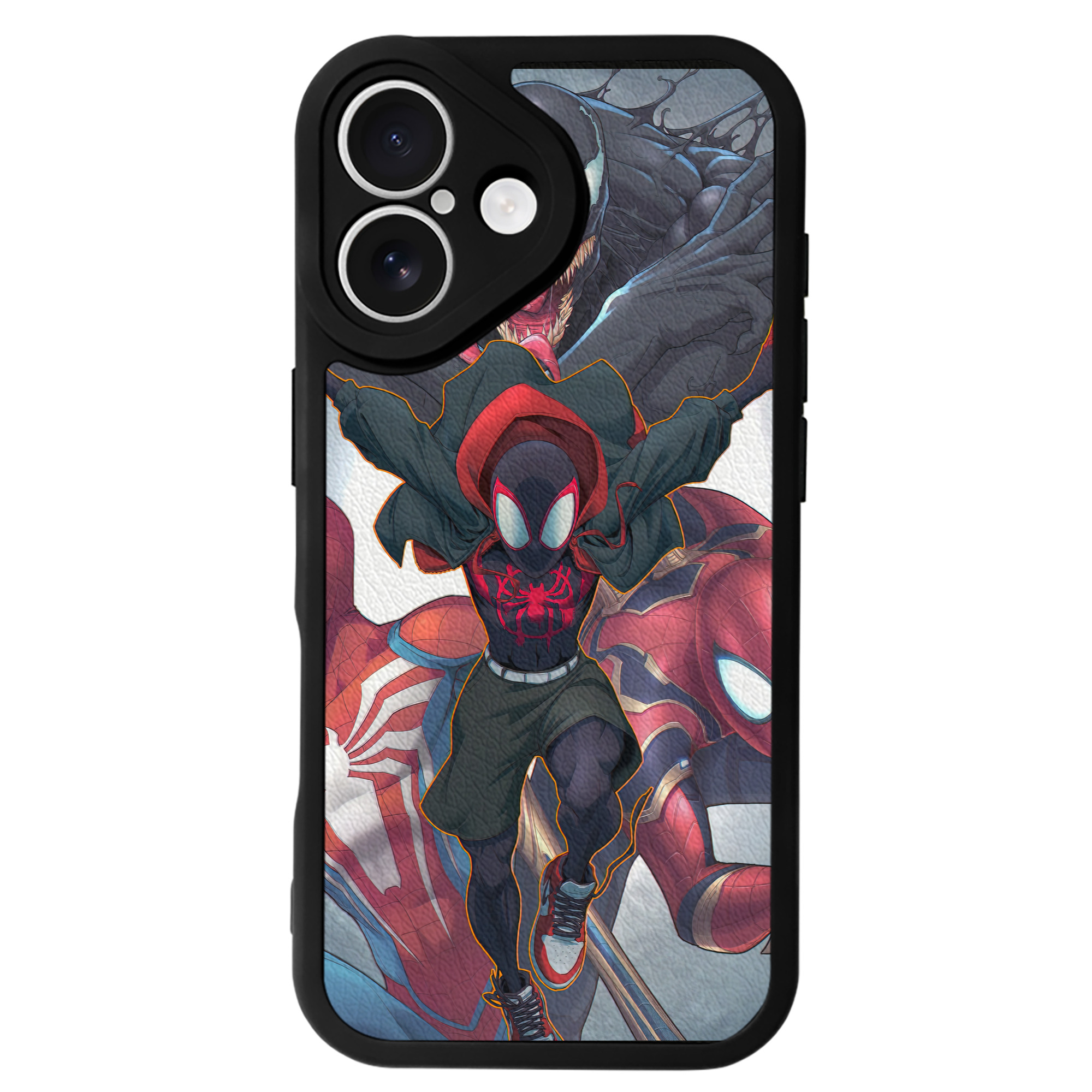 （画像用） Spider Man スパイダーマン 【iPhone 16シリーズ対応】シリコンスマホケース（レザー調） 材質：シリコン